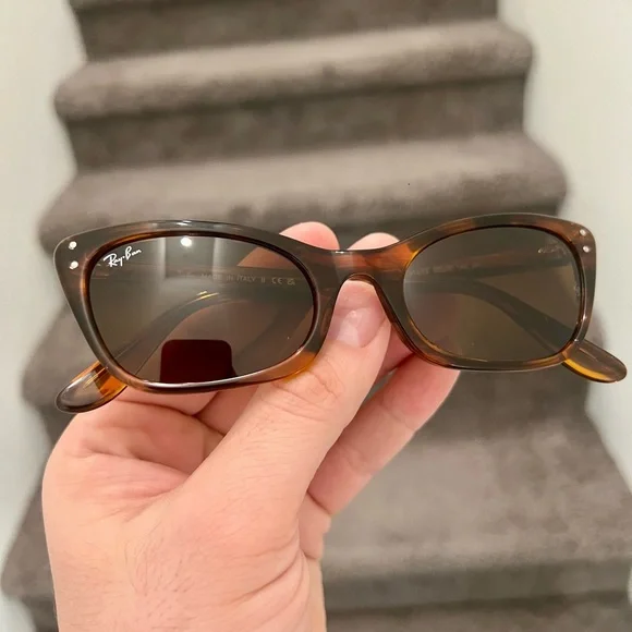 NEW Ray-Ban RB2299 Lady Burbank Women's Cat Eye Sunglasses 52mm Brown/Brown Lens - Picture 4 of 5